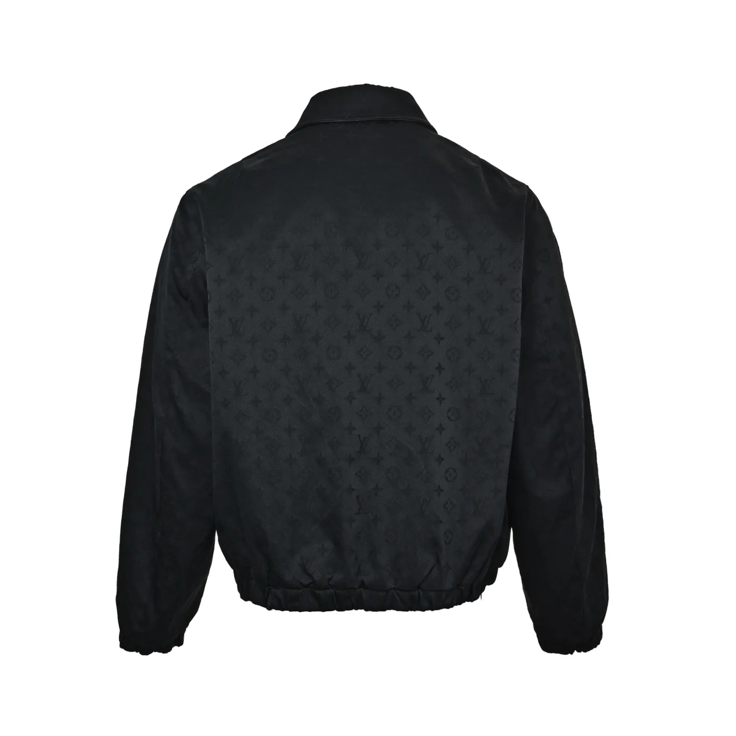 Louis Vuitton/Louis Vuitton checkerboard leather collar double-sided belted jacket